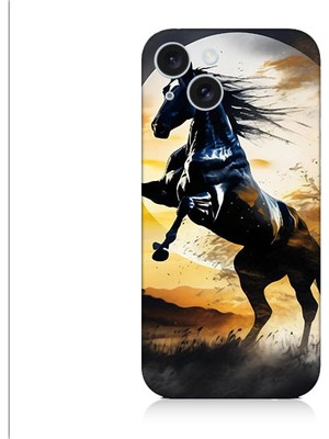 Teknomeg Apple iPhone 15 Plus Uyumlu Şaha Kalkmış At  Desenli Silikon Kılıf