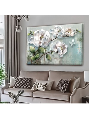 Limitless Design Dekoratif Tablonuz Dekoratif Modern Şık Çiçek Hd Baskı Kanvas Tablo E31