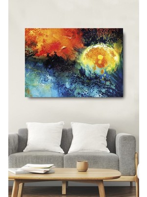 Limitless Design Soyut Renkli Şekiller Dekoratif Kanvas Duvar Tablosu Ev Ofis Hediyelik Tablo