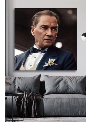 Limitless Design Dekoratif Atatürk Portre Hd Baskı Kanvas Tablo 5 -Salon Oturma Yatak Odası Ofis Antre Cafe Için Duvar Dekoru
