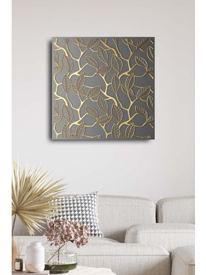 Limitless Design Hd Baskı Kanvas Tablo Baskılı Modern Soyut Altın Renkli Yapraklar Ev Ofis Otel Dekor Hediyelik Tablo