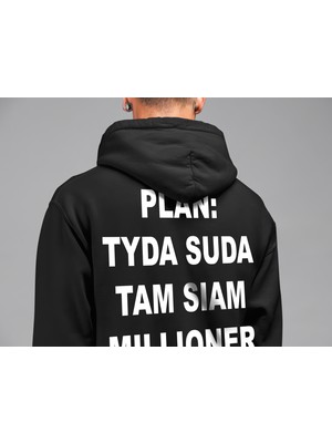 Swozz Plan: Tyda Suda Tam Sıam Mıllıoner Baskılı Trend  Oversize Hoodie Rusya Trend