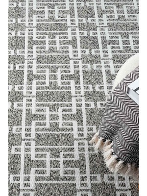 Bukle Krem Kaymaz Taban Makinede Yıkanabilir Kilim Balkon Mutfak Halısı Bk475 80 x 300