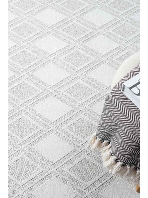 Prestige Halı Kilim Bukle Krem Kaymaz Taban Makinede Yıkanabilir Kilim Balkon Mutfak Halısı Bk203 80 x 150