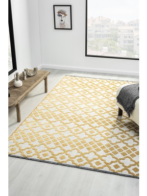 Ipar Hardal Çift Taraflı Dokuma Kilim Balkon Mutfak Oturma Odası Halısı Ip0039 80 x 150