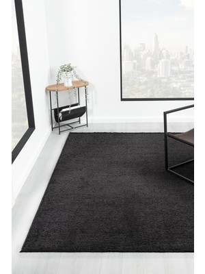 Liv Antrasit Kaymaz Taban Makinede Yıkanabilir Kilim Balkon Mutfak Halısı 0Lv392 80 x 150