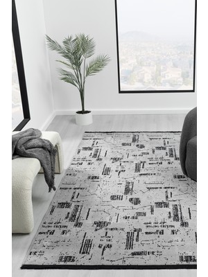 Eko Gri Kaymaz Taban Kilim Balkon Mutfak Oturma Odası Halısı Yoluk Eko113 80 x 150