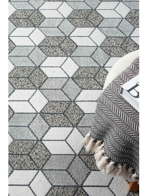 Bukle Krem Kaymaz Taban Makinede Yıkanabilir Kilim Balkon Mutfak Halısı Bk476 80 x 150