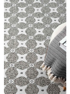 Bukle Krem Kaymaz Taban Makinede Yıkanabilir Kilim Balkon Mutfak Halısı Bk478 80 x 150