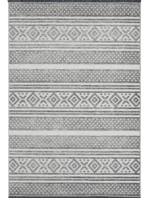 Prestige Halı Kilim Ipar Gri Çift Taraflı Dokuma Kilim Balkon Mutfak Oturma Odası Halısı Ip0042 160 x 230