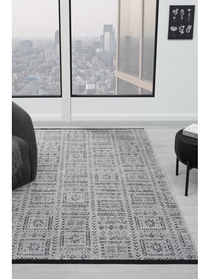 Eko Gri Kaymaz Taban Kilim Balkon Mutfak Oturma Odası Halısı Yoluk Eko336 100 x 300