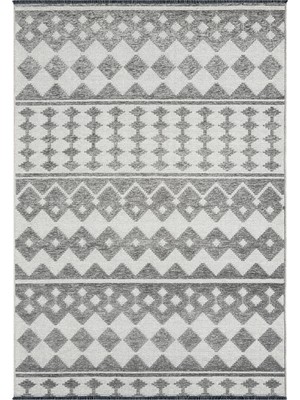 Ipar Gri Çift Taraflı Dokuma Kilim Balkon Mutfak Oturma Odası Halısı Ip0032 120 x 180