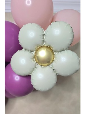 Pekshop Retro Papatya Bej Renk Papatya Folyo Balon