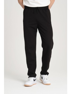 RDR-X Erkek Siyah Rahat Kesim Düz Paça Düz Eşofman Altı