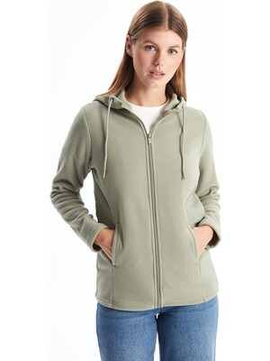 Lcwaıkıkı Basic Kapüşonlu Kadın Fermuarlı Sweatshirt