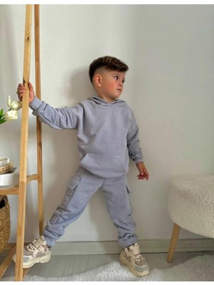 Emila Kids 3-10 Yaş Arası Unisex Kapüşonlu Basic Eşofman Takımı