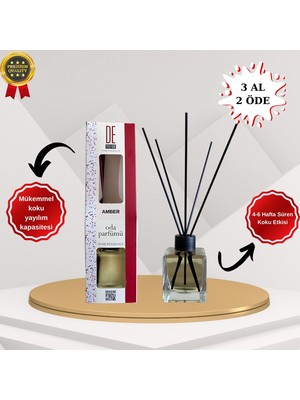 De Parfum Amber Kokulu Dekoratif 120 Ml Bambu Çubuklu Oda Kokusu