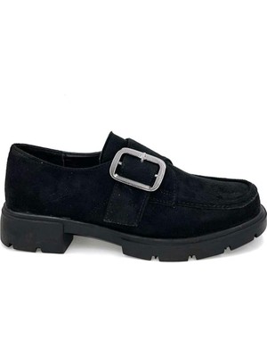 LONDON Mery Termo Kaymaz Taban Yan Toka Detaylı Günlük Kadın Ayakkabı Siyah