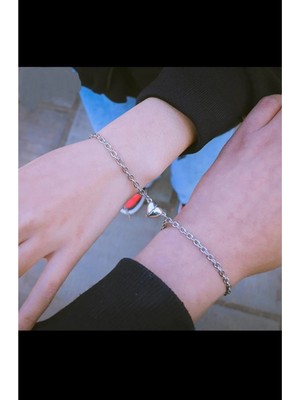 Fuder Mıknatıslı Kalp Sevgili Çift Bilekliği