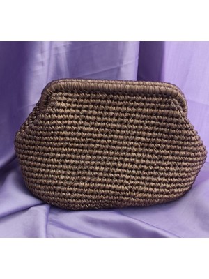 El Yapımı Şık Abiye Deri Ip Örgü Çanta 3