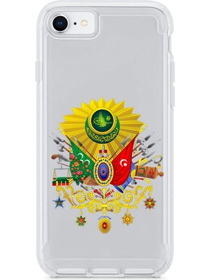 Zeyno Apple iPhone 8 Uyumlu Osmanlı Amblem Desenli Silikon Kılıf