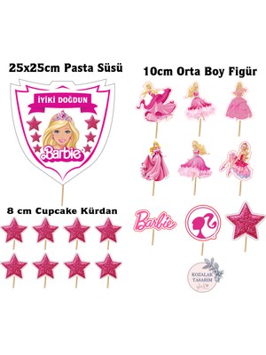 Kozalak Tasarım Doğum Günü Barbie Konsept Pasta Süsü