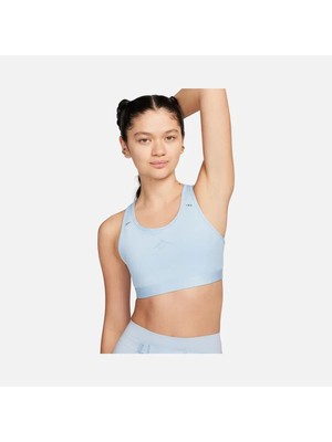 Nike Dri-Fit Swoosh On-The-Run Trail Medium-Support Kadın Orta Destekli Mavi Spor Bra Sütyen FN2909-440