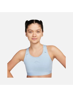 Nike Dri-Fit Swoosh On-The-Run Trail Medium-Support Kadın Orta Destekli Mavi Spor Bra Sütyen FN2909-440