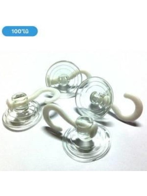 Hanedanev Vantuz Öpücük Vantuzlu Askı Öpücük Askı 100 Adet Cam Vantuzu Cap 4 cm Büyük Boy