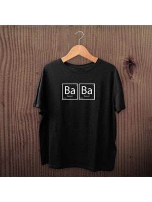 Tarz Yeri Babalar Günü Baskılı T-Shirt - Siyah