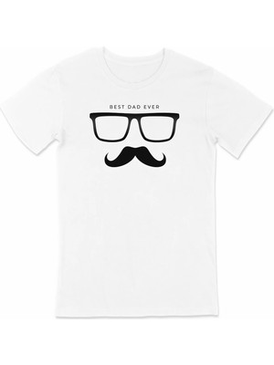 Tarz Yeri Babalar Günü Baskılı T-Shirt - Beyaz