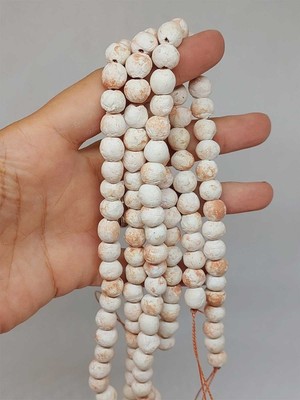Yaşam Tohumu Kahverengi Pigmentli Mat Seramik Boncuk Dizi 8-9MM/30CM (54192)