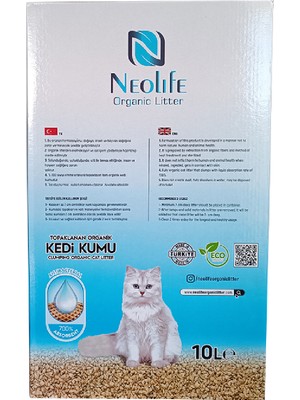 Neolife Organic Litter Süper Topaklanan Organik Kedi Kumu 10 Lt (4.5 kg)