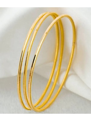 Mona Roza Gümüş Ajda Gold Kaplama 3 Adet 925 Ayar Gümüş Bilezik