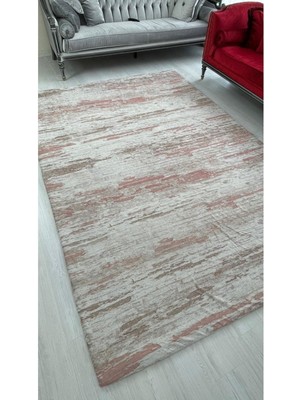 Carpet Cover Pembe Firuze Ipek Kadife Lastikli Halı Örtüsü