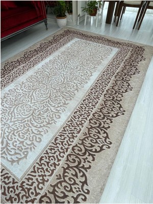 Carpet Cover Tarçın Model Ipek Kadife Lastikli Halı Örtüsü/kılıfı