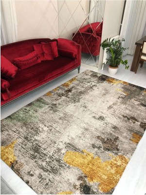 Carpet Cover Sarı Jet Model Ipek Kadife Lastikli Halı Örtüsü