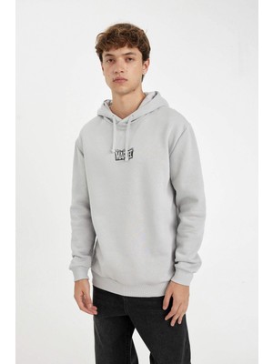 Defacto Erkek Sweatshirt Açık Gri C6513AX/GR184