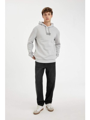 Defacto Erkek Sweatshirt Açık Gri C6513AX/GR184