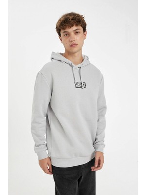 Defacto Erkek Sweatshirt Açık Gri C6513AX/GR184