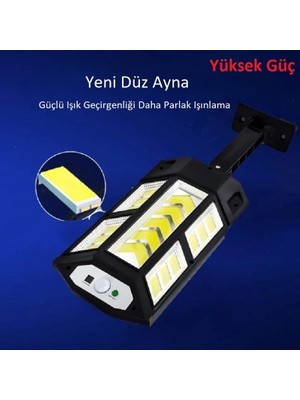 UmoTech Yüksek Performanslı 9000W Güneş Enerjili LED Aydınlatma Lambası Uzaktan Kumandalı Hareket Sensörlü