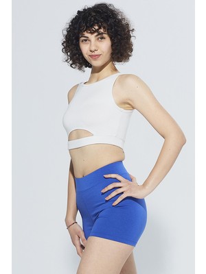 Comm-Ci Ella Halter Yaka CutOut Detaylı Organik Pamuk Örme Crop Body 1103