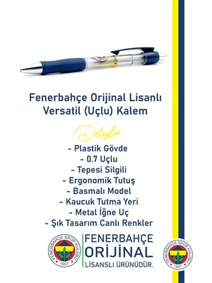 Fenerbahçe Orijinal Versatil Uçlu Kalem 0.7 Hediyelik Ahşap Kutulu