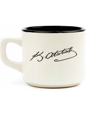 Palto Tasarım Atatürk Imza Beyaz Venüs Kupa -  Seramik Kupa