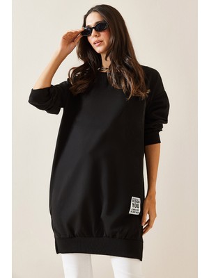 Xhan Siyah Bisiklet Yaka Sweatshirt 5KXK8-49015-02