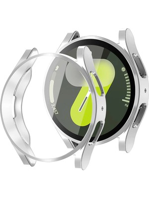 Samsung Galaxy Watch 7 44MM ile Uyumlu Kasa ve Ekran Koruyucu 360 Tam Koruma Silikon Kılıf