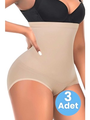 Uniquetrenders Kadın Toparlayıcı Dikişsiz Yüksek Bel Slip Korse 3'lü Set