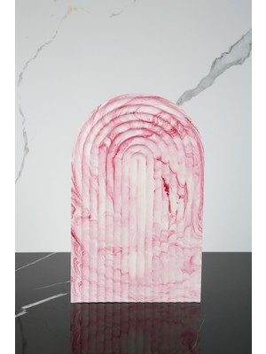 Mermer Desenli El Yapımı Beton Sunum Tabağı Dekoratif Sunumluk 30 cm