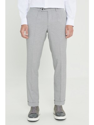 Comfort Fit Rahat Kesim Yan Cepli Desenli Beli Lastikli Pantolon