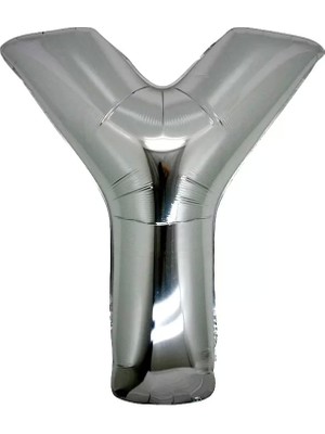 Çerçici Y Harf Folyo Balon Gümüş Renk  40 Inç